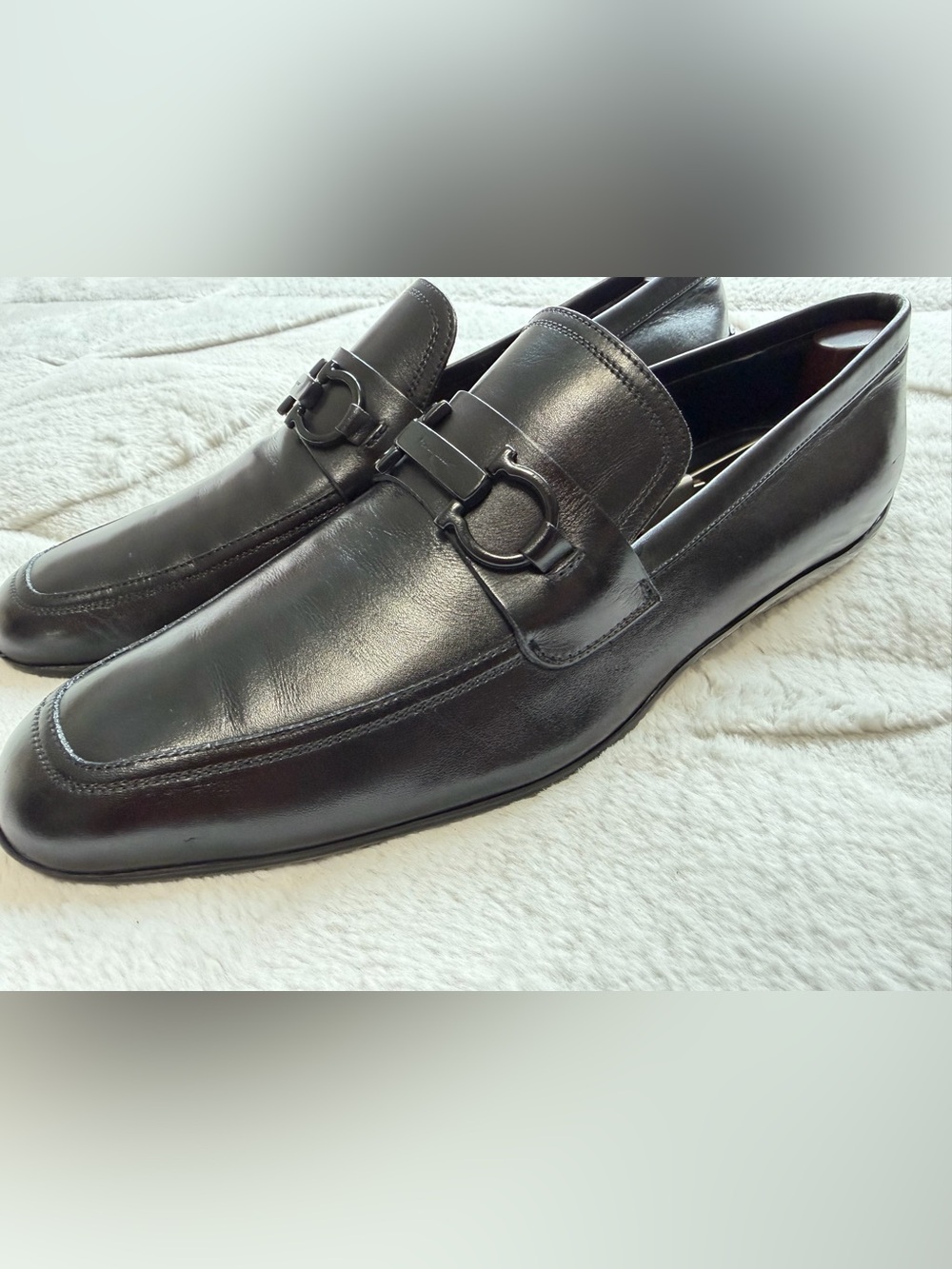 Salvatore Ferragamo Black Leather Bit Loafers